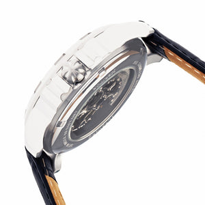 Heritor Automatic Bonavento Semi-Skeleton Leather-Band Watch - Silver - HERHR5601
