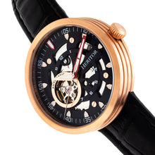 Load image into Gallery viewer, Heritor Automatic Jasper Skeleton Leather-Band Watch - Rose Gold/Black - HERHR8707