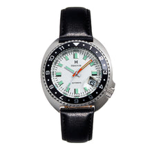Load image into Gallery viewer, Heritor Automatic Pierce Leather-Band Watch w/Date - White/Black - HERHS1201
