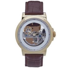 Load image into Gallery viewer, Heritor Automatic Xander Semi-Skeleton Leather-Band Watch - Gold/Brown - HERHS2403
