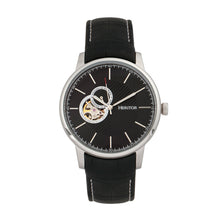 Load image into Gallery viewer, Heritor Automatic Landon Semi-Skeleton Leather-Band Watch - Silver/Black - HERHR7702