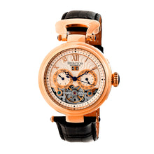 Load image into Gallery viewer, Heritor Automatic Ganzi Semi-Skeleton Leather-Band Watch - Rose Gold - HERHR3305
