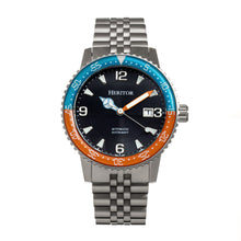 Load image into Gallery viewer, Heritor Automatic Dominic Bracelet Watch w/Date - Light Blue&Orange/Black - HERHR9805