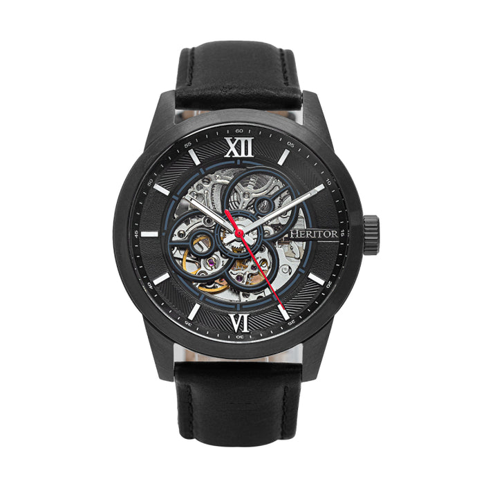Heritor Automatic Jonas Leather-Band Skeleton Watch - HERHR9506
