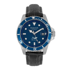 Load image into Gallery viewer, Heritor Automatic Lucius Leather-Band Watch w/Date - Silver/Blue - HERHR7809