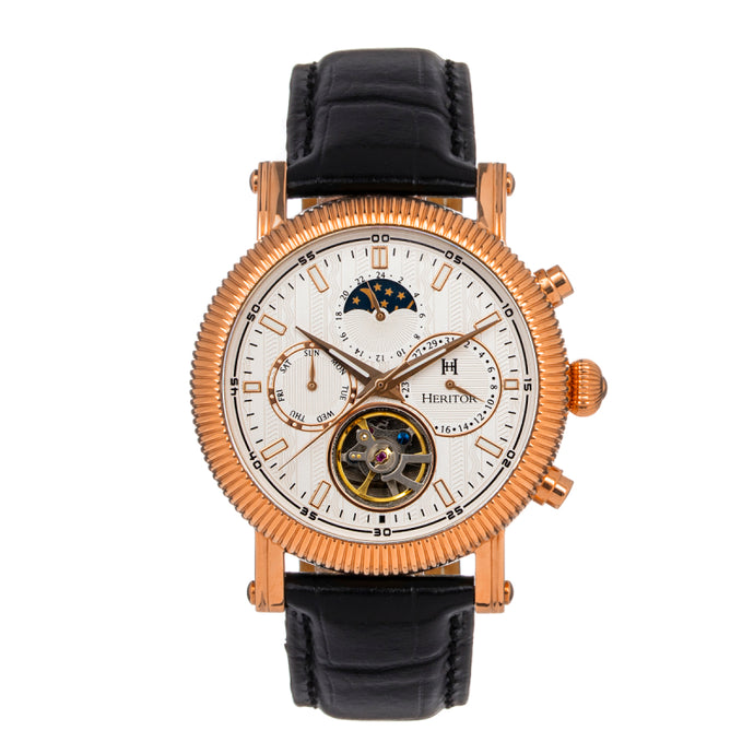 Heritor Automatic Barnsley Semi-Skeleton Leather-Band Watch - HERHS1804