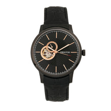 Load image into Gallery viewer, Heritor Automatic Landon Semi-Skeleton Leather-Band Watch - Black - HERHR7706