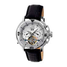 Load image into Gallery viewer, Heritor Automatic Lennon Semi-Skeleton Leather-Band Watch - Silver - HERHR2801