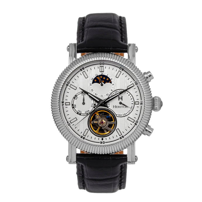 Heritor Automatic Barnsley Semi-Skeleton Leather-Band Watch - HERHS1801