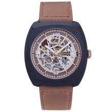 Load image into Gallery viewer, Heritor Automatic Gatling Skeletonized Leather-Band Watch - Black/Light Brown - HERHS2306