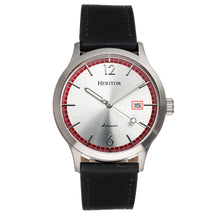 Load image into Gallery viewer, Heritor Automatic Becker Leather-Band Watch w/Date - Silver/Red - HERHR9602

