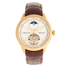 Load image into Gallery viewer, Heritor Automatic Gregory Semi-Skeleton Leather-Band Watch - Gold/Brown - HERHR8103
