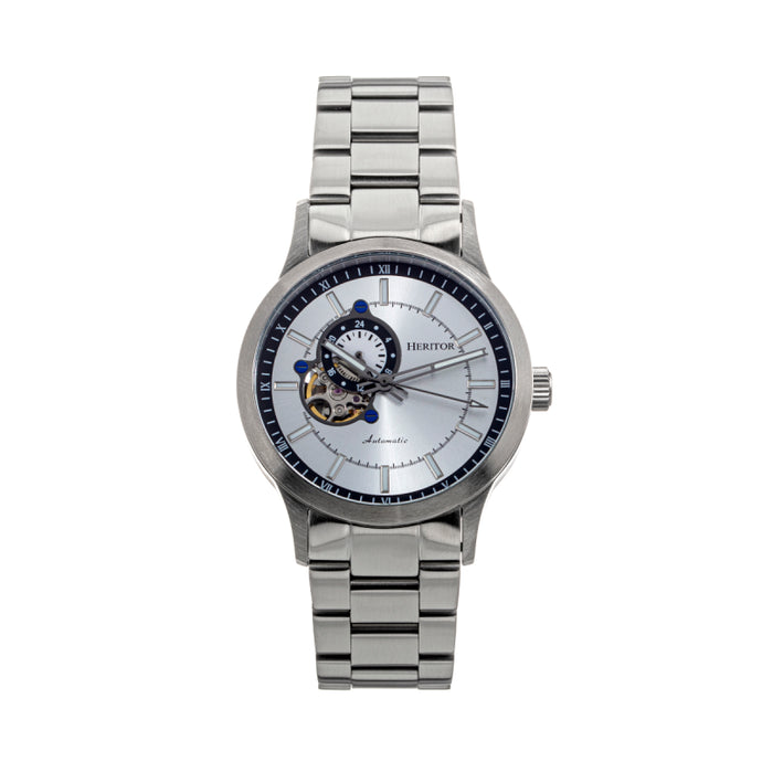 Heritor Automatic Oscar Semi-Skeleton Leather-Band Watch - HERHS1007