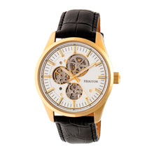 Load image into Gallery viewer, Heritor Automatic Stanley Semi-Skeleton Leather-Band Watch - Gold/Silver - HERHR6505
