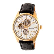 Load image into Gallery viewer, Heritor Automatic Stanley Semi-Skeleton Leather-Band Watch - Gold/Silver - HERHR6505