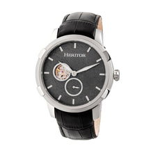 Load image into Gallery viewer, Heritor Automatic Callisto Semi-Skeleton Leather-Band Watch - Silver/Grey - HERHR7201