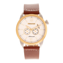 Load image into Gallery viewer, Heritor Automatic Wellington Leather-Band Watch - Brown/Gold/White - HERHR8204