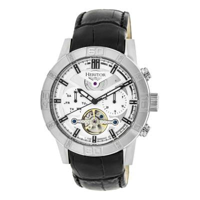 Heritor Automatic Hannibal Semi-Skeleton Leather-Band Watch - HERHR4101
