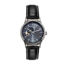 Load image into Gallery viewer, Heritor Automatic Oscar Semi-Skeleton Leather-Band Watch - Grey/Black - HERHS1003