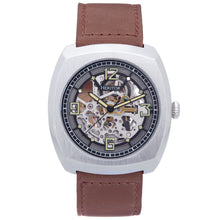 Load image into Gallery viewer, Heritor Automatic Gatling Skeletonized Leather-Band Watch - Silver/Light Brown - HERHS2302