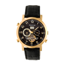 Load image into Gallery viewer, Heritor Automatic Edmond Leather-Band Watch w/Date - Gold/Black - HERHR6204
