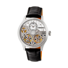 Load image into Gallery viewer, Heritor Automatic Winthrop Leather-Band Skeleton Watch - Silver - HERHR7301
