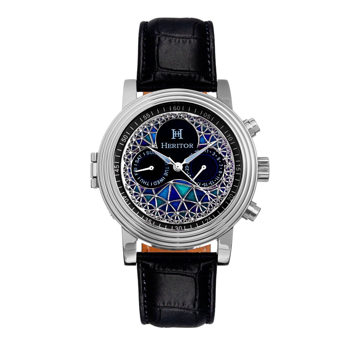 Heritor Legacy Leather-Band w/Day/Date
