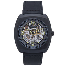 Load image into Gallery viewer, Heritor Automatic Gatling Skeletonized Leather-Band Watch - Black - HERHS2305