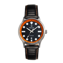 Load image into Gallery viewer, Heritor Automatic Bradford Leather-Band Watch w/Date - Black &amp; Orange - HERHS1105
