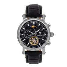 Load image into Gallery viewer, Heritor Automatic Barnsley Semi-Skeleton Leather-Band Watch - Silver/Black - HERHS1802
