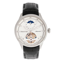 Load image into Gallery viewer, Heritor Automatic Gregory Semi-Skeleton Leather-Band Watch - Silver/Black - HERHR8101