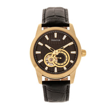 Load image into Gallery viewer, Heritor Automatic Davidson Semi-Skeleton Leather-Band Watch - Gold/Black - HERHR8005