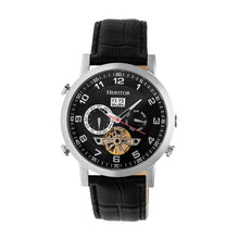 Load image into Gallery viewer, Heritor Automatic Edmond Leather-Band Watch w/Date - Silver/Black - HERHR6202