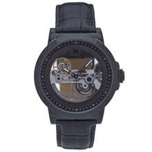 Load image into Gallery viewer, Heritor Automatic Xander Semi-Skeleton Leather-Band Watch - Black - HERHS2405