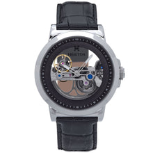Load image into Gallery viewer, Heritor Automatic Xander Semi-Skeleton Leather-Band Watch - Silver/Black - HERHS2401