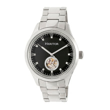 Load image into Gallery viewer, Heritor Automatic Crew Semi-Skeleton Bracelet Watch - Silver/Black - HERHR7002