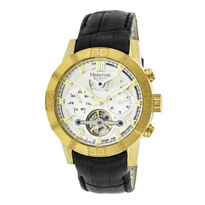 Heritor Automatic Hannibal Semi-Skeleton Leather-Band Watch - HERHR4103