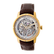 Load image into Gallery viewer, Heritor Automatic Ryder Skeleton Leather-Band Watch - Brown/Gold - HERHR4605
