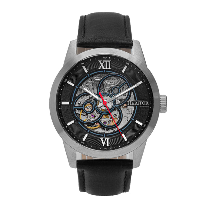 Heritor Automatic Jonas Leather-Band Skeleton Watch - HERHR9501