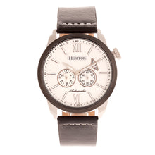 Load image into Gallery viewer, Heritor Automatic Wellington Leather-Band Watch - Black/White - HERHR8203
