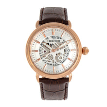 Load image into Gallery viewer, Heritor Automatic Mattias Leather-Band Watch w/Date - Rose Gold/Silver - HERHR8405
