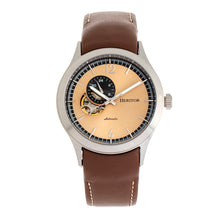 Load image into Gallery viewer, Heritor Automatic Antoine Semi-Skeleton Leather-Band Watch - Silver/Tan - HERHR8505
