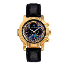 Load image into Gallery viewer, Heritor Automatic Legacy Leather-Band Watch w/Day/Date - Gold/Black - HERHR9703