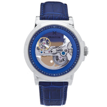 Load image into Gallery viewer, Heritor Automatic Xander Semi-Skeleton Leather-Band Watch - Silver/Blue - HERHS2402