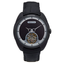 Load image into Gallery viewer, Heritor Automatic Roman Semi-Skeleton Leather-Band Watch - Black - HERHS2205
