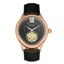 Load image into Gallery viewer, Heritor Automatic Hayward Semi-Skeleton Leather-Band Watch - Rose Gold/Black - HERHR9406
