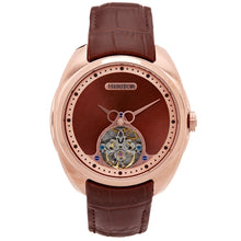 Load image into Gallery viewer, Heritor Automatic Roman Semi-Skeleton Leather-Band Watch - Rose Gold/Light Brown - HERHS2204