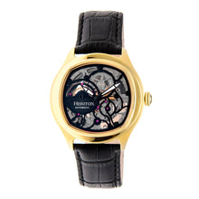 Load image into Gallery viewer, Heritor Automatic Odysseus Leather-Band Skeleton Watch - Gold/Black - HERHR3706