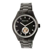 Load image into Gallery viewer, Heritor Automatic Crew Semi-Skeleton Bracelet Watch - Black - HERHR7003
