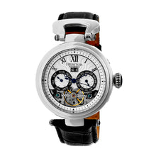 Load image into Gallery viewer, Heritor Automatic Ganzi Semi-Skeleton Leather-Band Watch - Silver - HERHR3301